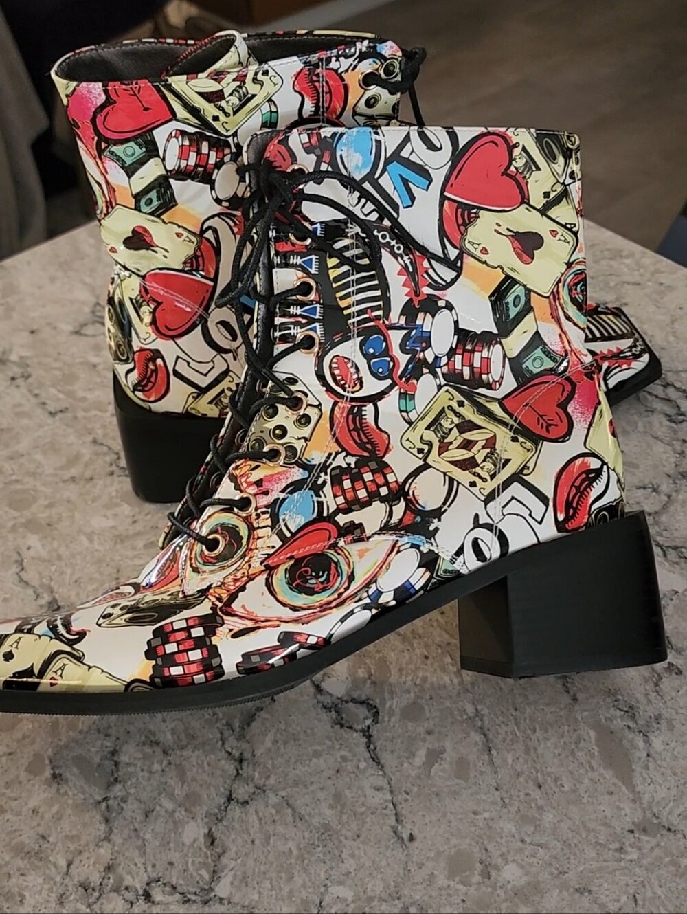 Bold & Beautiful Pop-Art Boots  Size 10